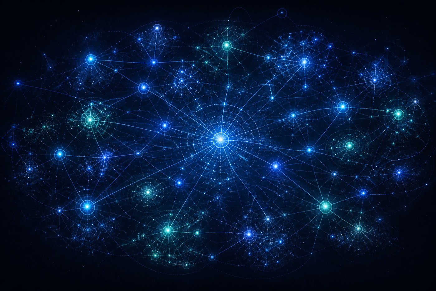 Abstract network of connected digital businesses forming one platform