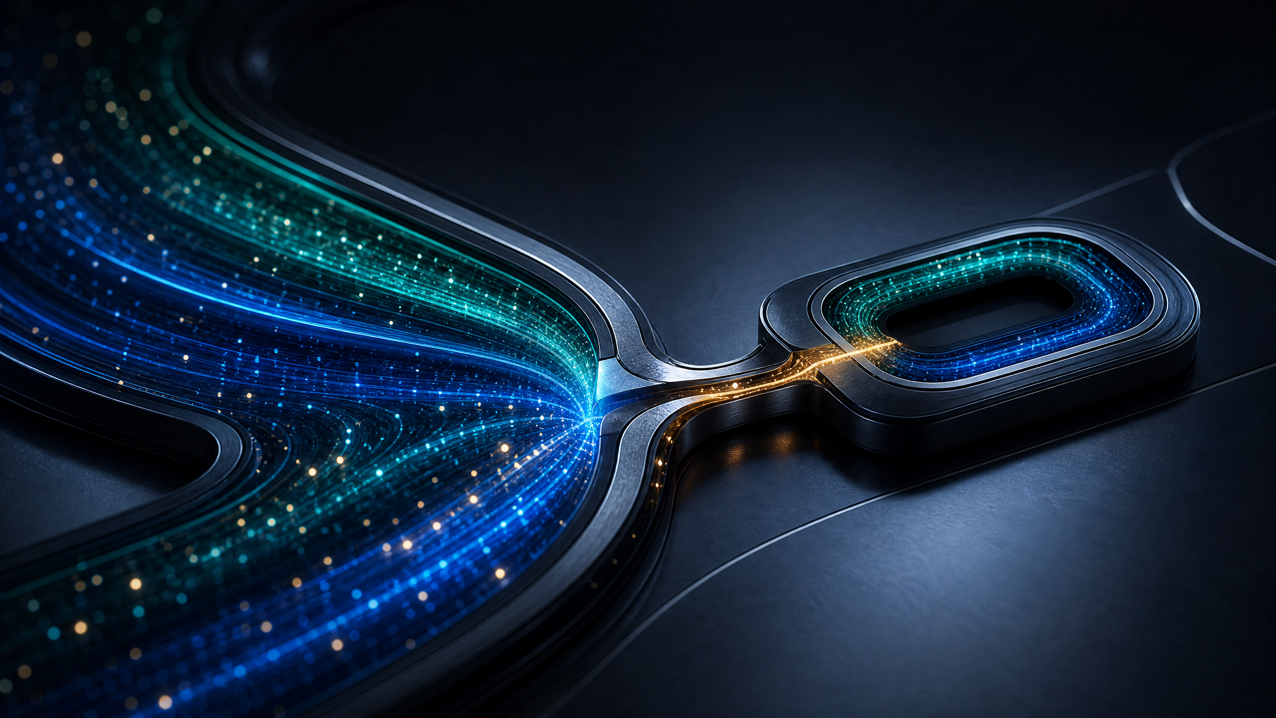 Abstract editorial visual of a distinct operating module joined to a wider logistics system.