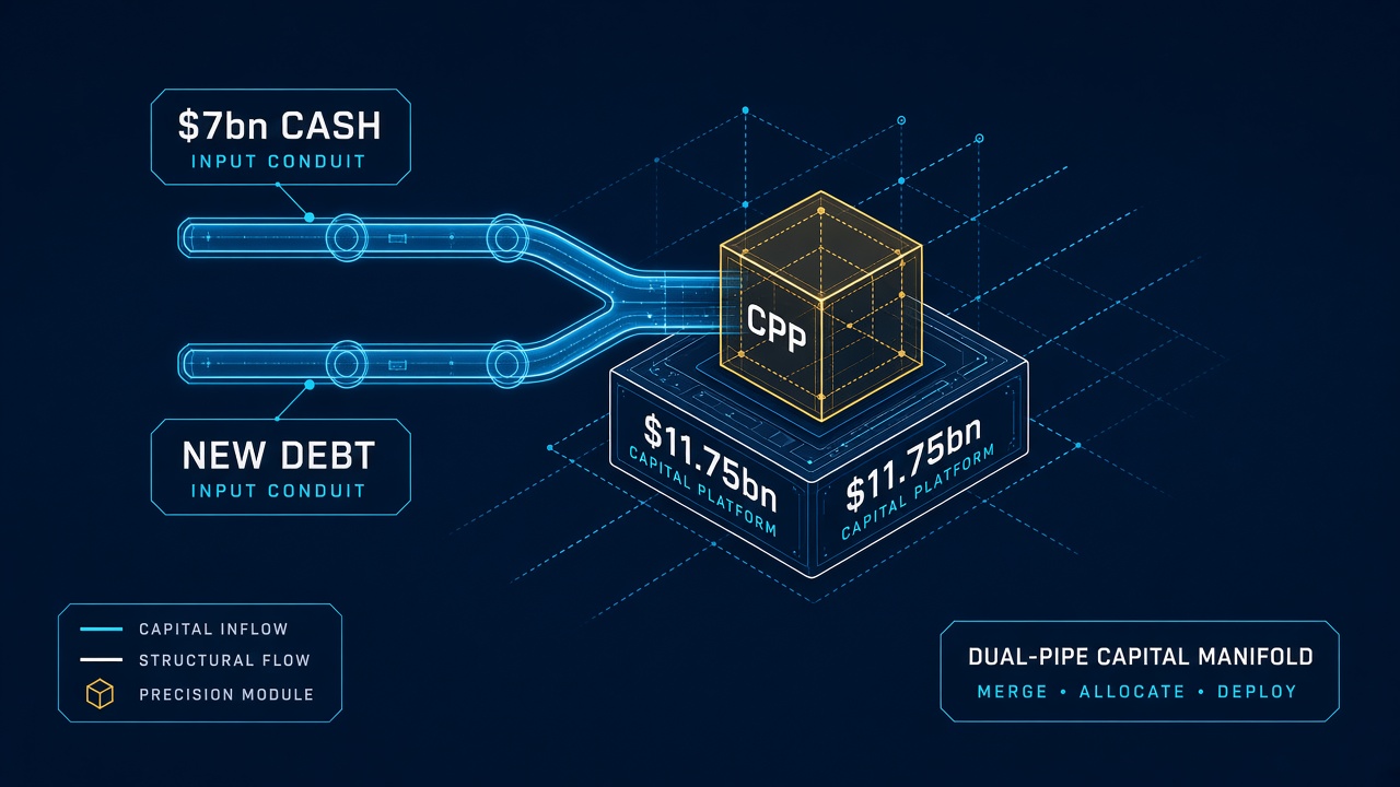 GE Aerospace $11.75 billion cash purchase price for CPP financed through a $7 billion cash pipe and remainder new-debt pipe into a gold CPP casting block