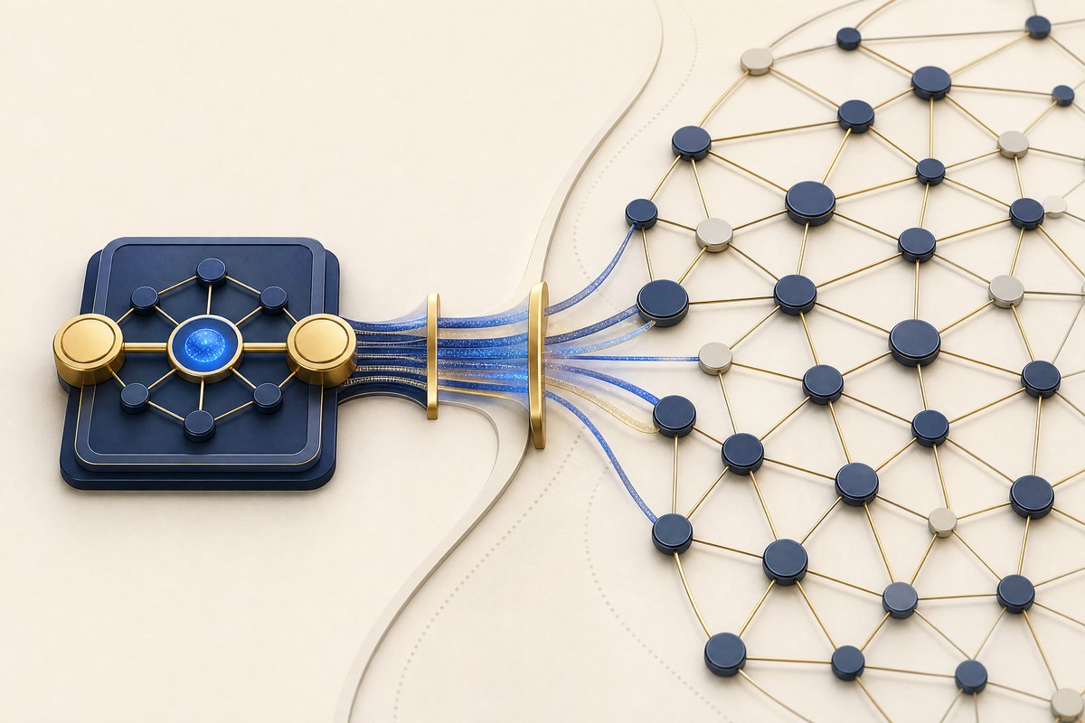 Founder-controlled credit platform passing through a continuity gate toward a larger owner