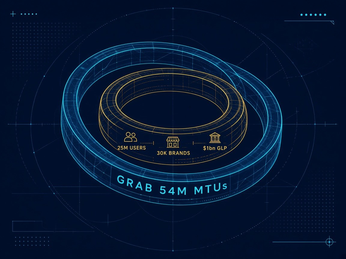 Interlocking scale rings with Atome 25 million users, 30,000 brands and $1 billion gross loan portfolio inside Grab 54 million monthly transacting users