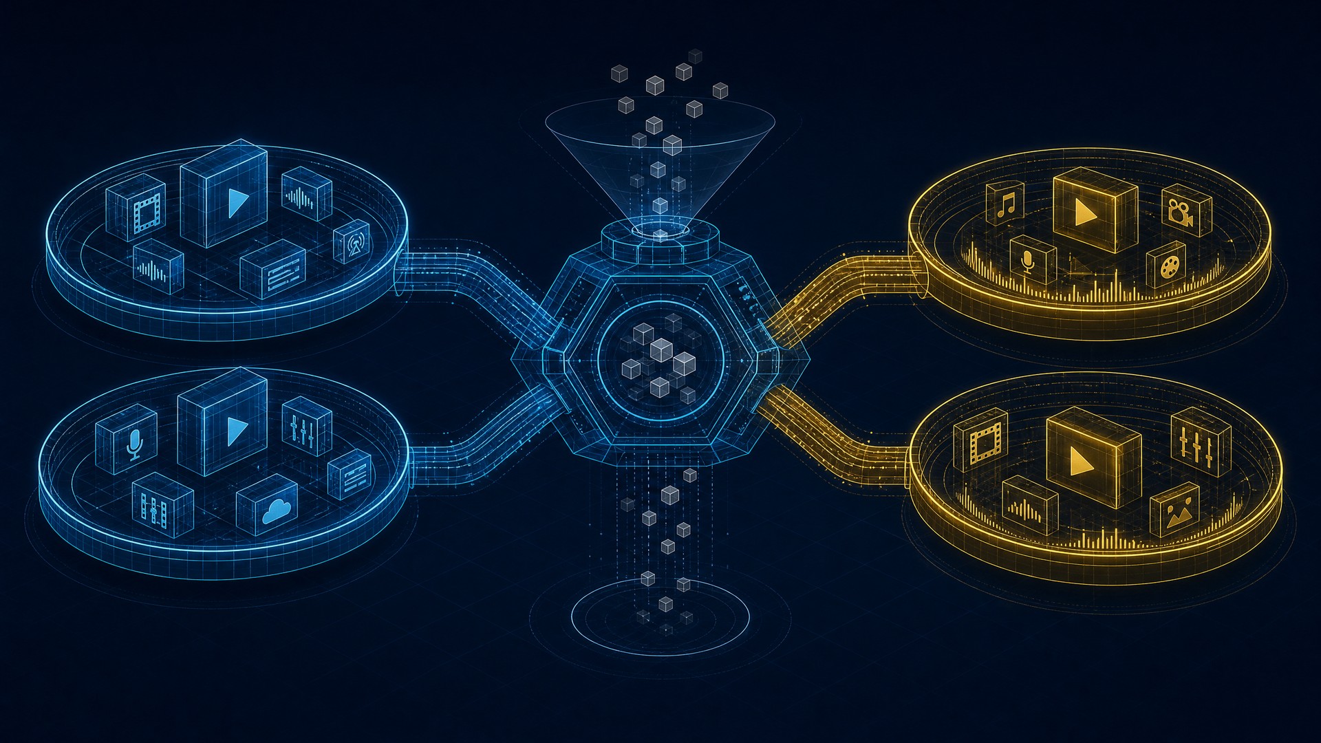 Combined Paramount and Warner Bros. Discovery media portfolio linking studios, streaming platforms, advertising, news, sports rights and content libraries