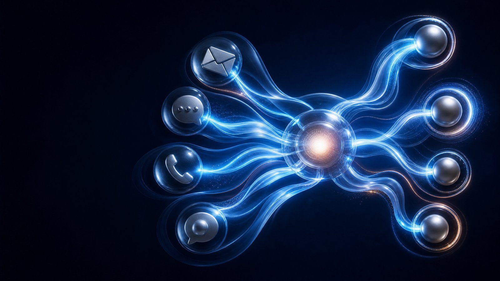 Abstract multi-channel customer service workflow converging into one intelligent agent core