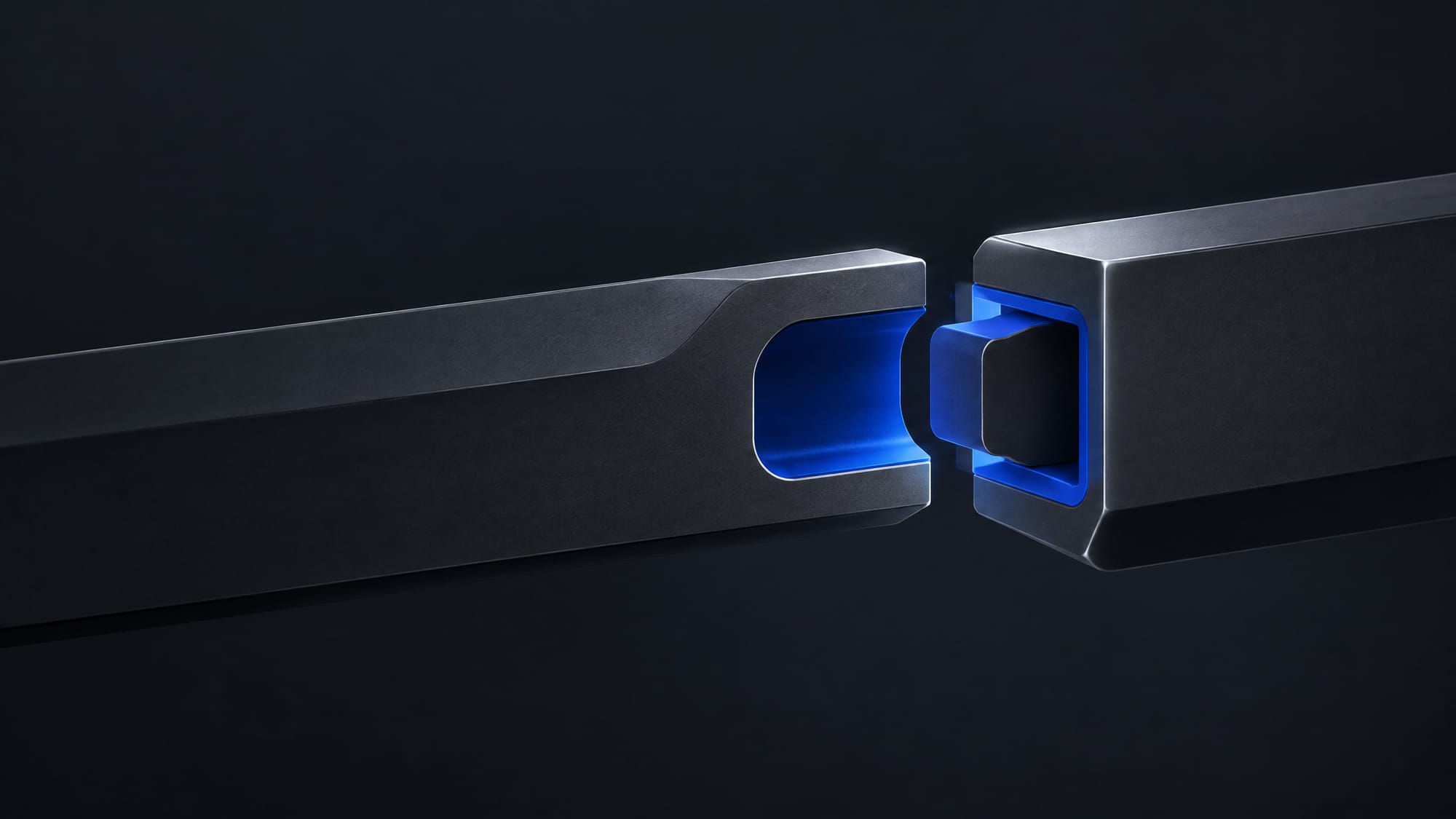 Abstract editorial illustration of two systems joining in post-close integration